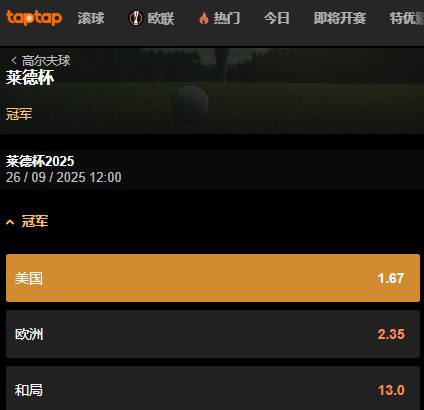 莱德杯获胜的赔率盘口-188bet