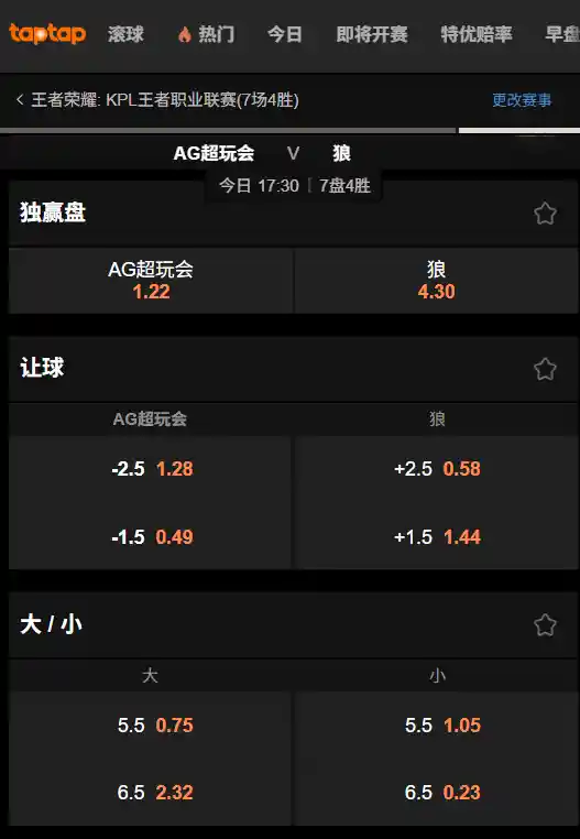 AG超玩会 vs 狼队 - 2025 KPL年度总决赛 - 188bet赔率
