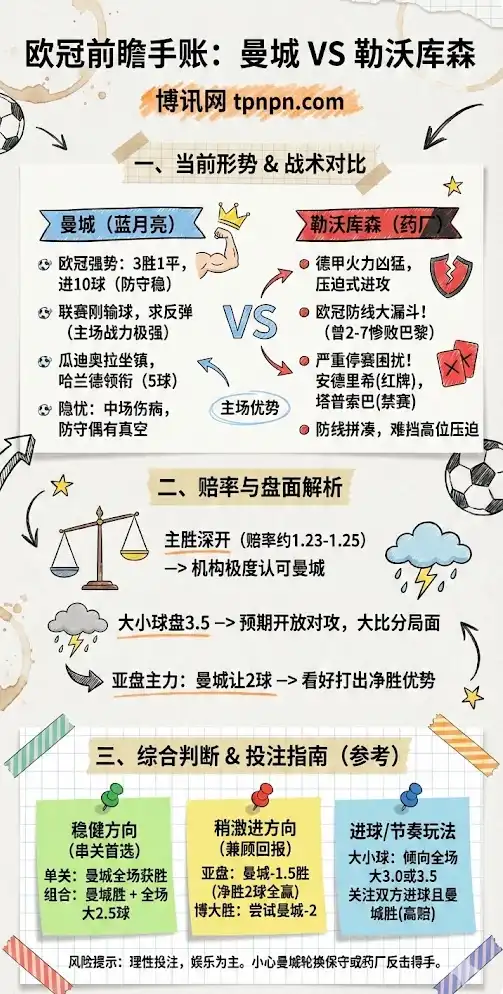 曼城vs勒沃库森 | 欧冠联赛阶段 | 前瞻与投注指南