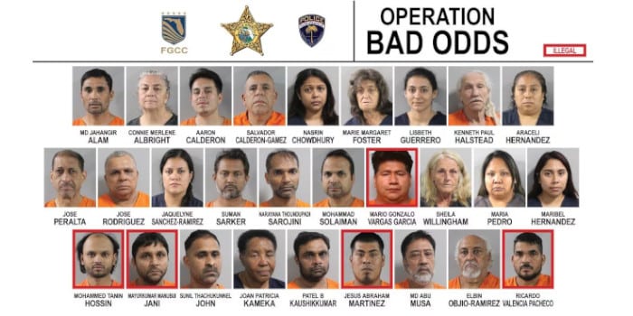 佛罗里达最新博彩案中 | 卧底行动导致28人被捕