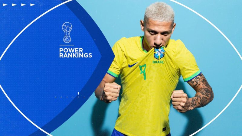 2022年世界杯实力排名：巴西紧追不舍,西班牙、英格兰和美国国家队上升,德国溃败