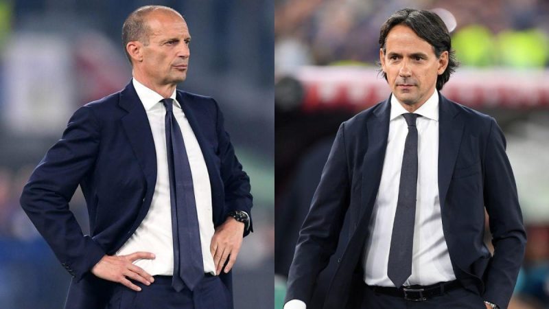 尤文图斯对国际米兰,西蒙尼-因扎吉和马西米利亚诺-阿莱格里面临赛季决定性的考验，只有一个人通过了