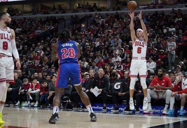 芝加哥公牛队对底特律活塞队 1/19/23--NBA推荐和预测