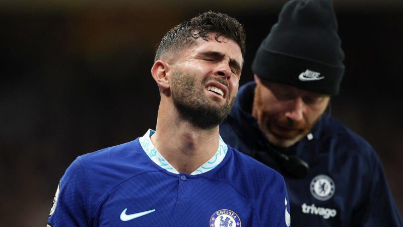 克里斯蒂安-普利西奇受伤,切尔西教练格雷厄姆-波特说美国国家队球星可能因膝盖问题错过 