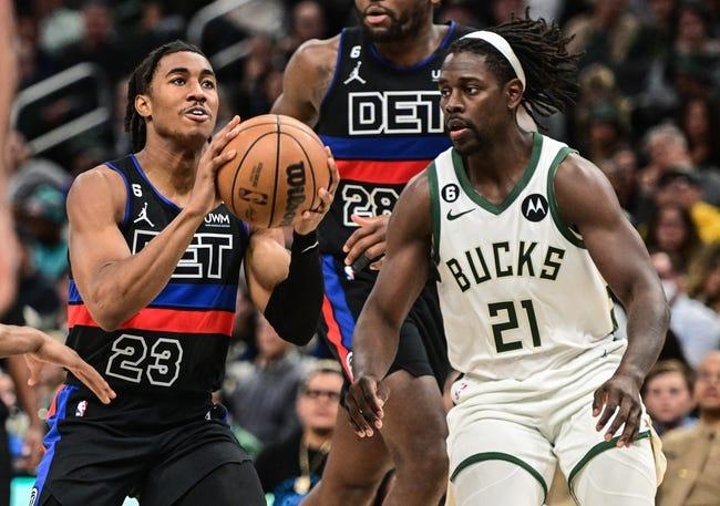 密尔沃基雄鹿队对底特律活塞队 1/23/23 - NBA推荐和预测