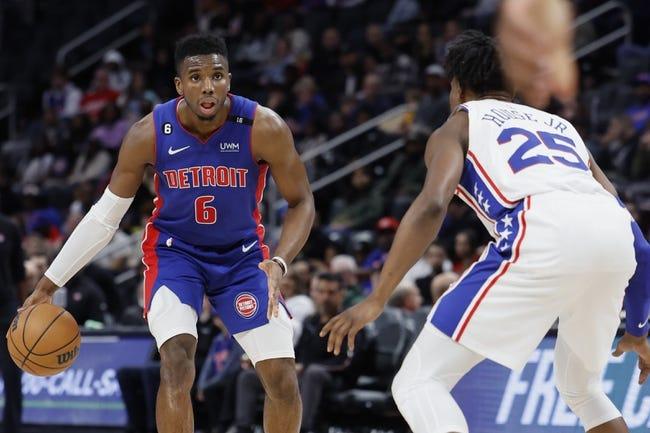 底特律活塞队对阵费城76人队 1/10/23 - NBA推荐和预测