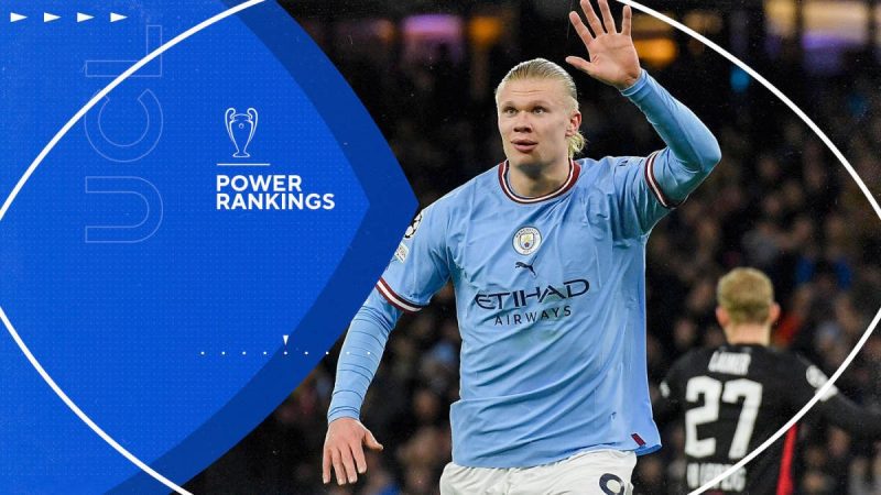 欧洲冠军联赛实力排名,曼城因艰难的四分之一决赛抽签而下降，那不勒斯排名第一