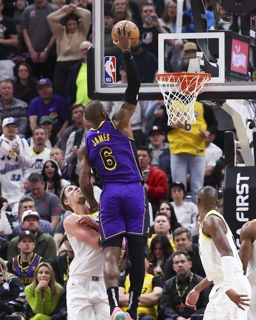 犹他爵士队对阵洛杉矶湖人队 4/9/23 - NBA推荐和预测