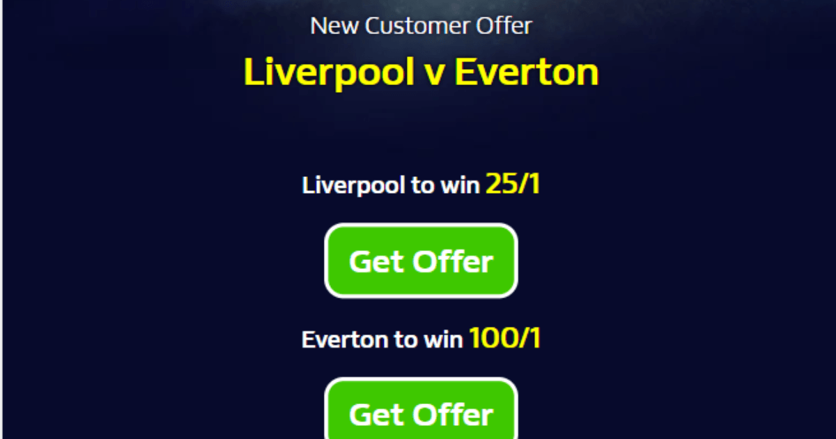 利物浦对阵埃弗顿的投注,在威廉希尔支持利物浦25/1或埃弗顿100/1的价格