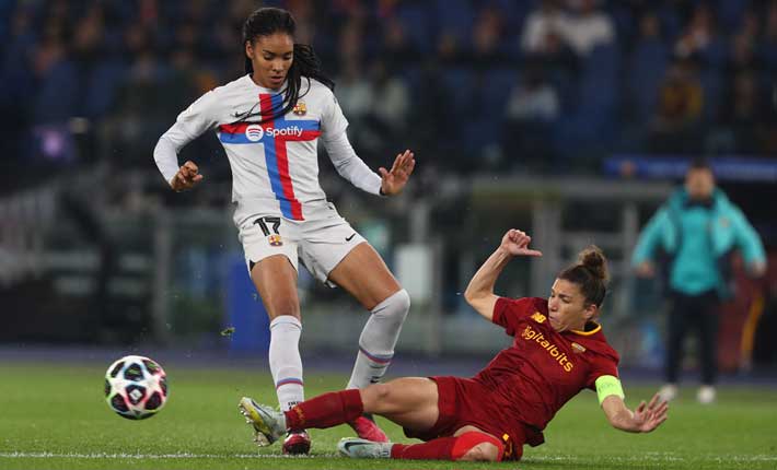 巴塞罗那大胜罗马，进入女足冠军联赛半决赛