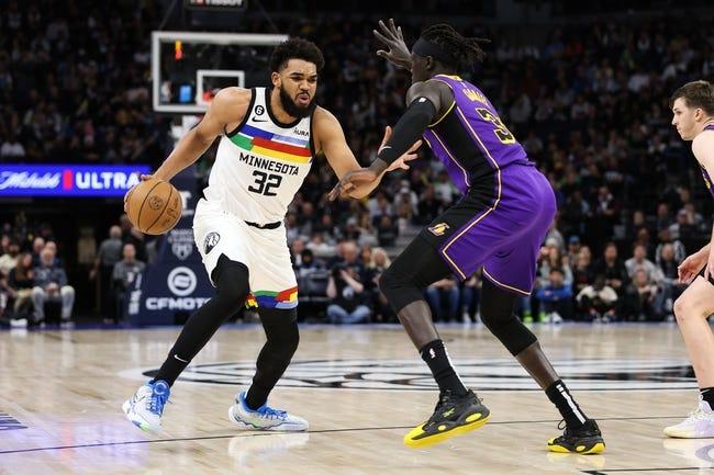 明尼苏达森林狼队对阵洛杉矶湖人队 4/11/23 - NBA推荐和预测