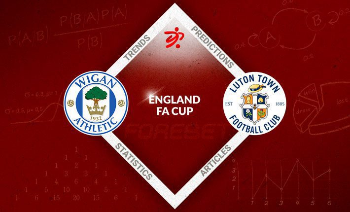 卢顿镇在足总杯中对维冈的胜利记录