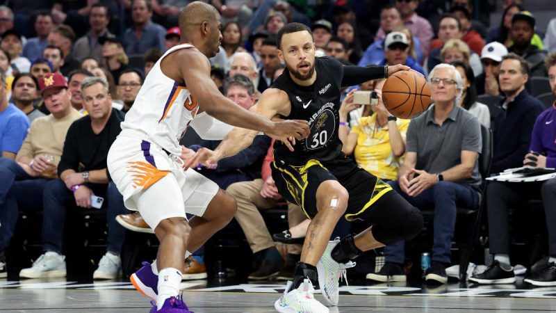 斯蒂芬-库里在沿底线欺负克里斯-保罗后似乎说 