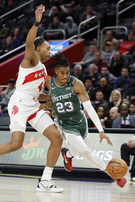 底特律活塞队对阵多伦多猛龙队 2/12/23 - NBA推荐和预测