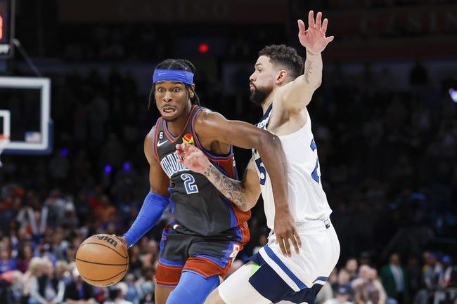 俄克拉荷马城雷霆队对明尼苏达森林狼队 4/14/23 - NBA竞猜和预测