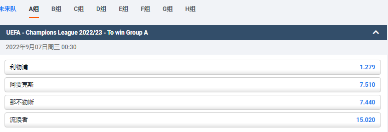 平博体育pinnacle的A组获胜盘口赔率