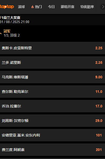 188金宝博赔率盘口-F1荷兰大奖赛