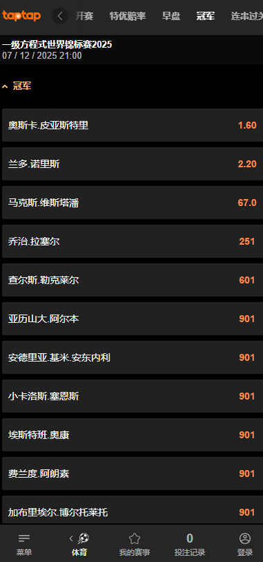 188金宝博-F1本赛季夺冠赔率