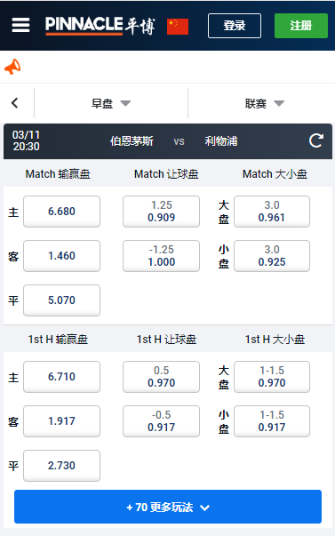 平博，英超，伯恩茅斯 - 利物浦，赔率和怕那口