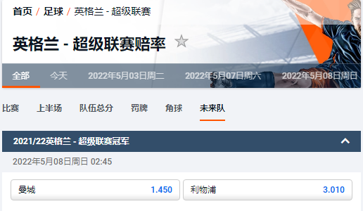 平博-英超冠军赔率