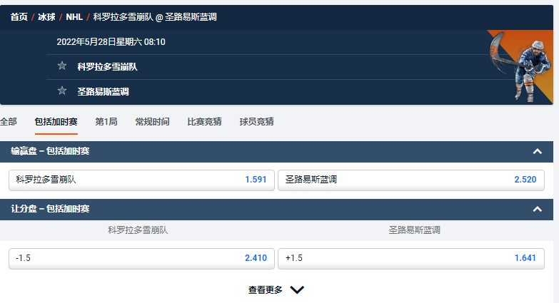 冰球NHL盘口-平博-pinnacle