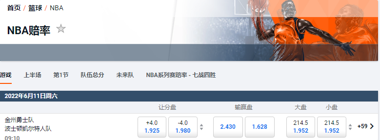 平博pinnacle博彩赔率-NBA总决赛-第四场