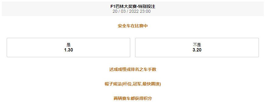 188金宝博-F1巴林大奖赛-特别投注-盘口和赔率