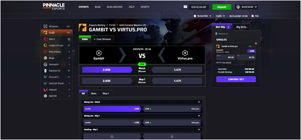 pinnacle平博电竞专区 详情界面