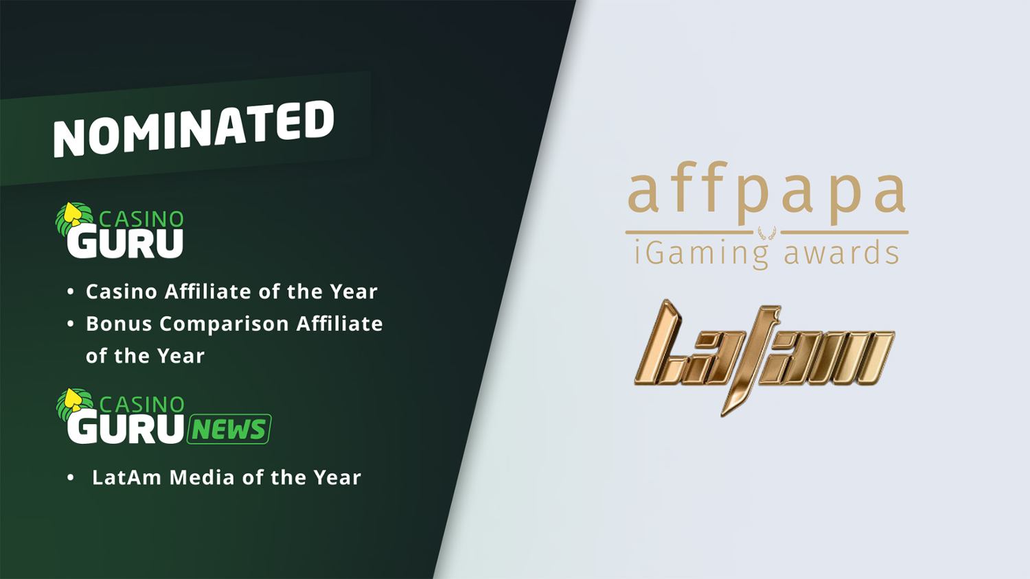 Casino Guru入围AffPapa iGaming Awards多项大奖 Casino Guru入围AffPapa iGaming Awards多项大奖