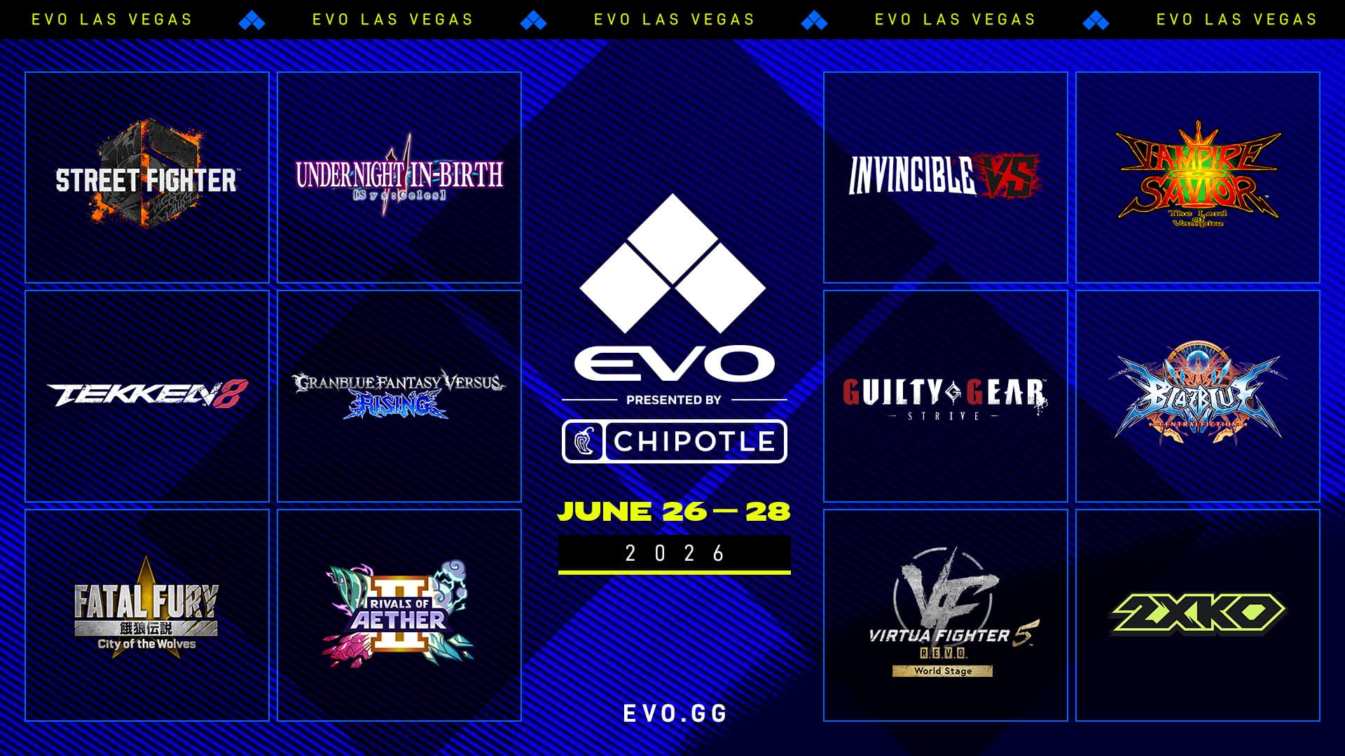 Evo 2026与Evo Japan赛事阵容揭晓